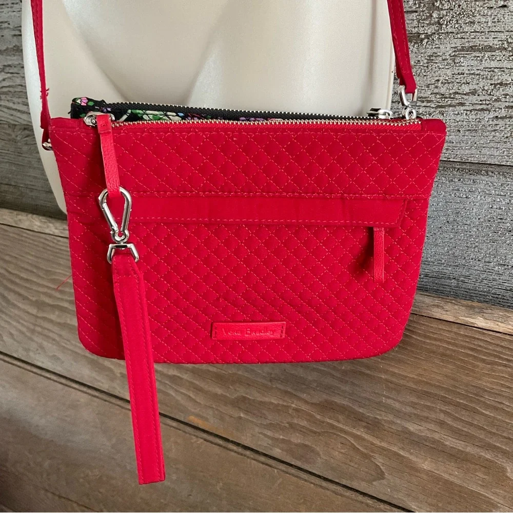 Vera Bradley Winter Berry/Cardinal custom double crossbody bags - Picture 4 of 15